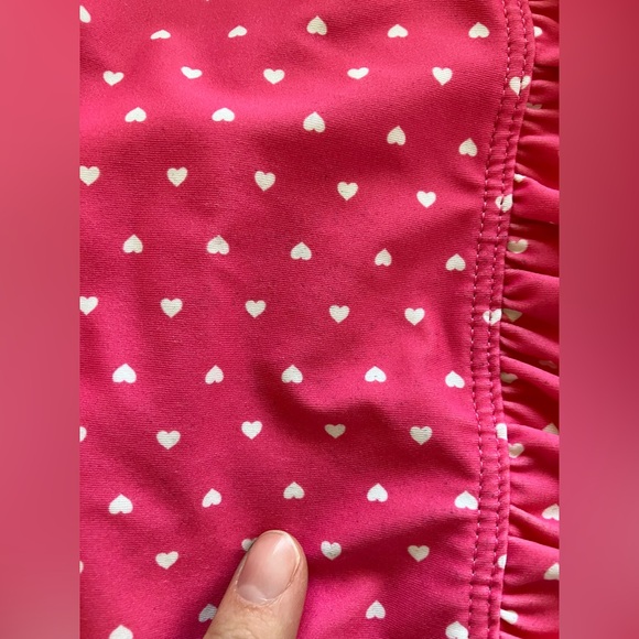 Pink Ruffled Heart-Patterned waterfall Swimsuit Ruffle Butts - Picture 4 of 6